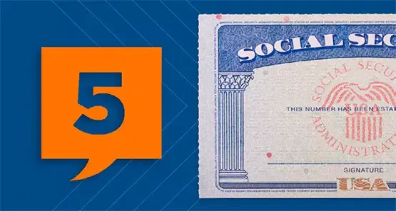 Social Security card with the number 5 next to it