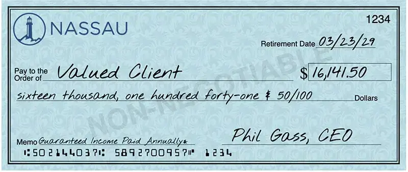 Picture of a retirement check