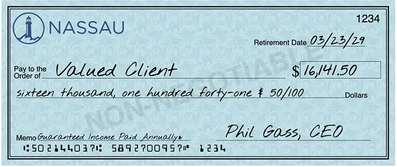 Picture of a retirement check