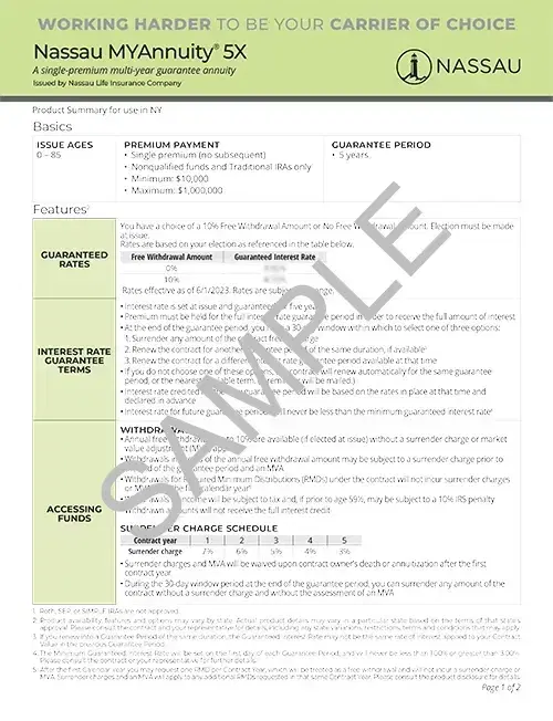 MYAnnuity Summary - NY