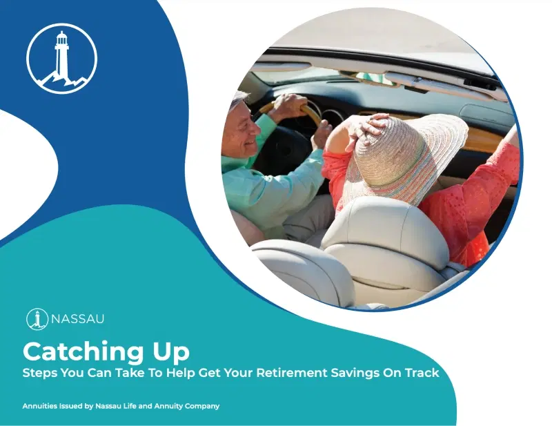 Happy retired couple driving in convertable
