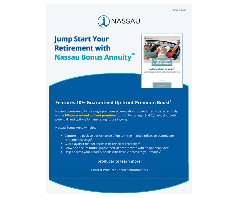 Nassau Bonus Annuity Email Template