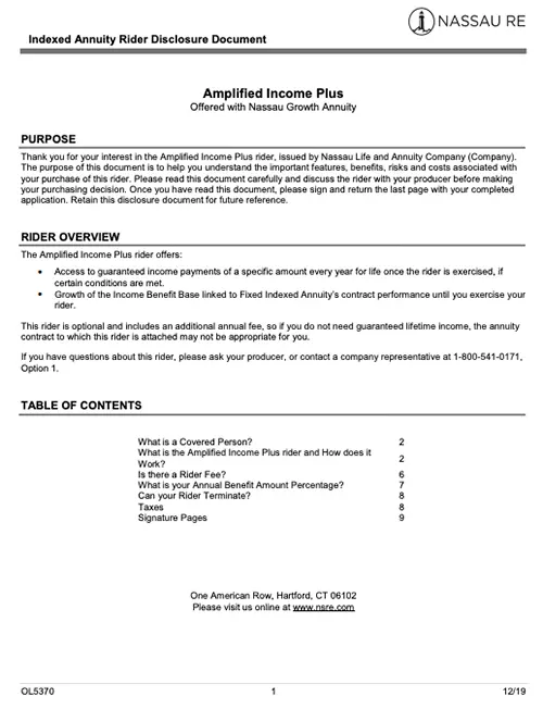 Nassau Rider Disclosure Sample