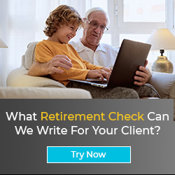 Image of grandfather and grandson on couch with laptop